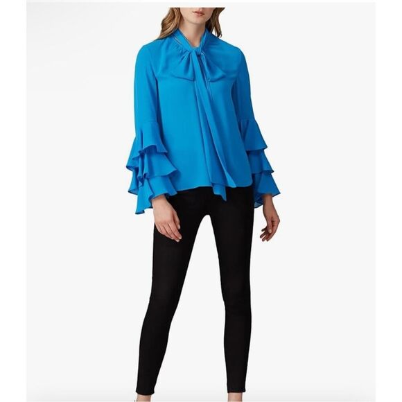 Prabal Gurung Rent The Runway Pre-Loved Blue Bell Sleeve Blouse 2 $398 - Picture 5 of 6
